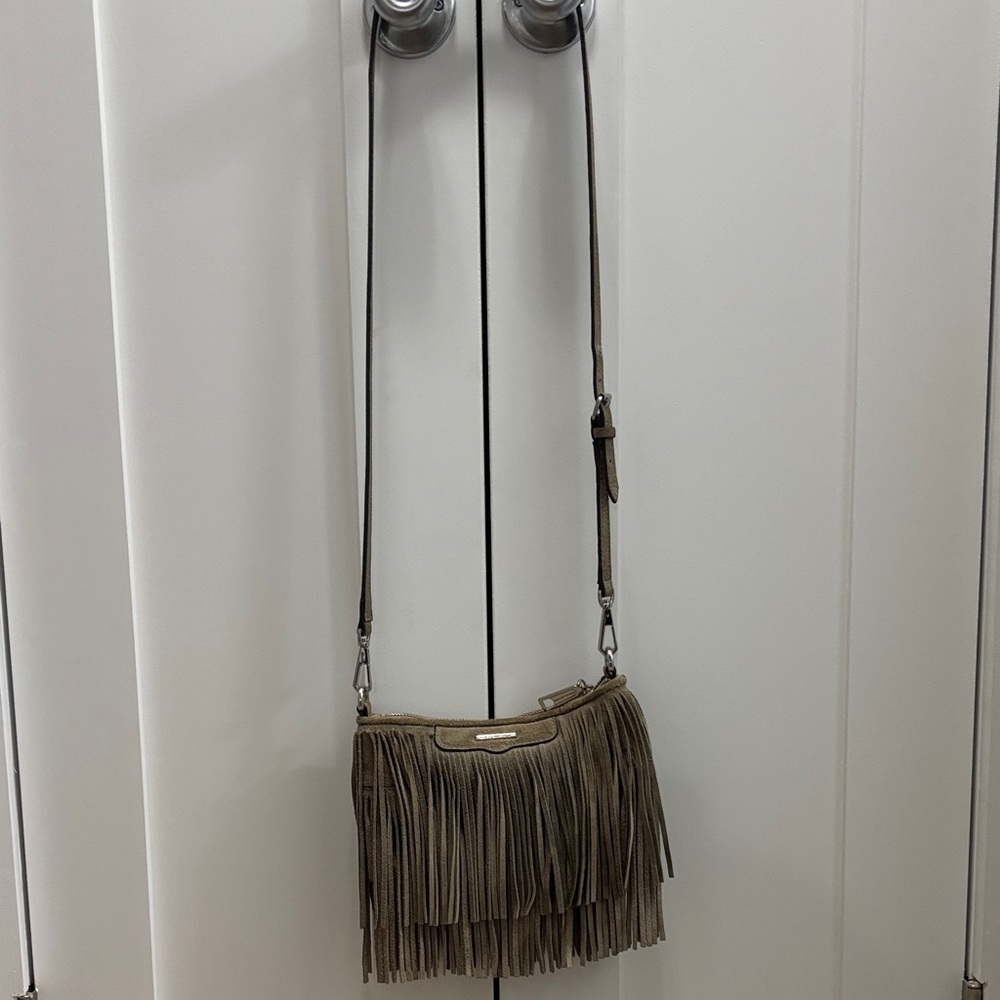 Rebecca Minkoff Tan Suede Fringed Crossbody (or Shoulder) Bag